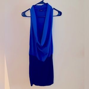 Blue & Black Fun Flirty Mini Dress. Size L.